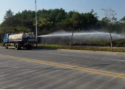 英勇善戰 | 蒼梧項目環衛車隊奮戰在火(huǒ)災撲救最前沿